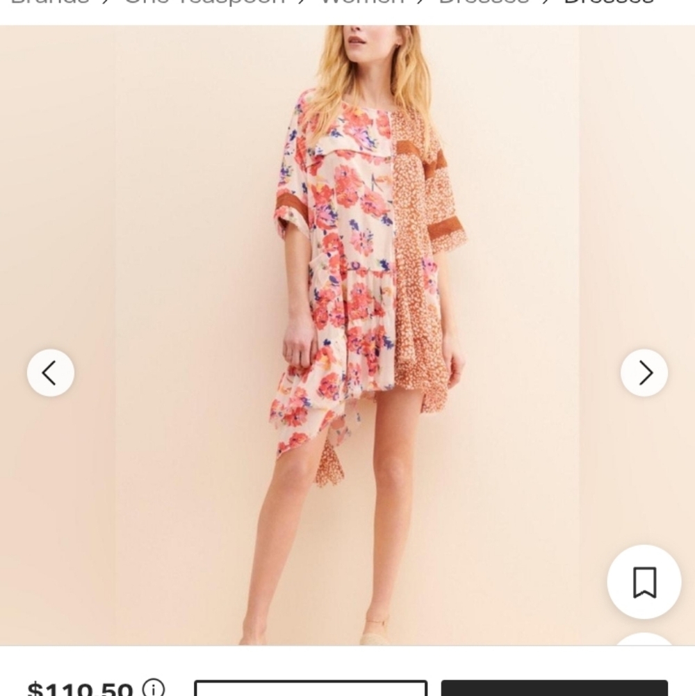 One Teaspoon Night Dance Asymmetric Mini Dress - Mystic Flower Size L NWOT